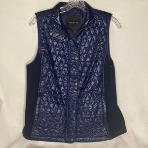 Talbots navy blue puffer vest PTP 17”